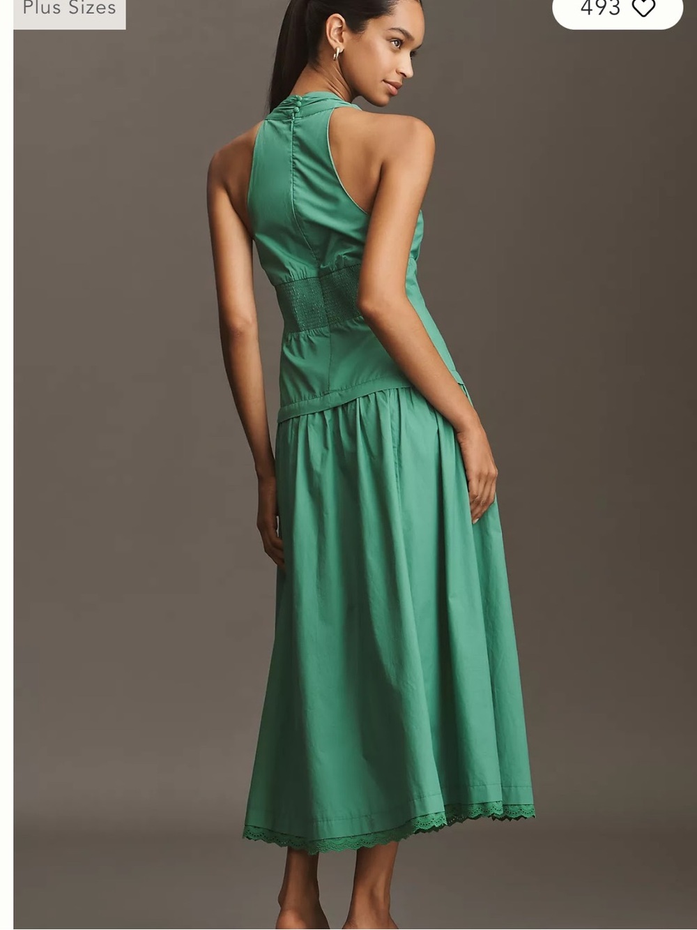 Maeve Sleeveless V-Neck Green Midi Dress - Picture 2 of 3